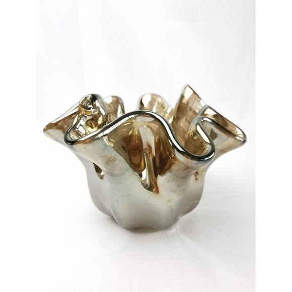 Antonio Tammaro Murano Art Glass Candle Vase Made In Italy 5" - Picture 8 of 11